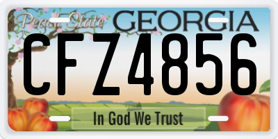 GA license plate CFZ4856