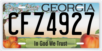 GA license plate CFZ4927
