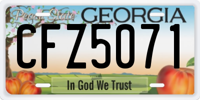 GA license plate CFZ5071