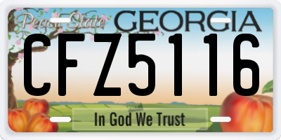 GA license plate CFZ5116