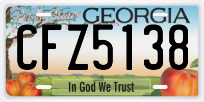 GA license plate CFZ5138