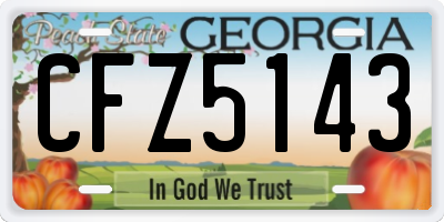 GA license plate CFZ5143