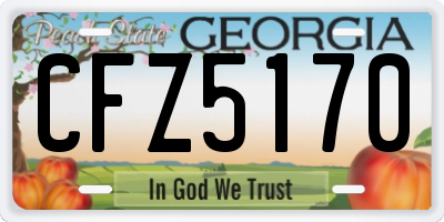 GA license plate CFZ5170