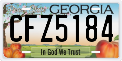 GA license plate CFZ5184