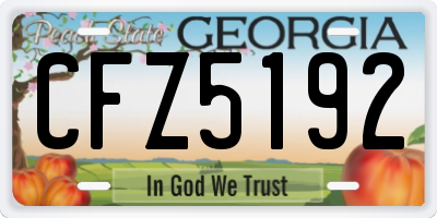 GA license plate CFZ5192