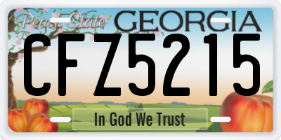 GA license plate CFZ5215