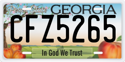 GA license plate CFZ5265