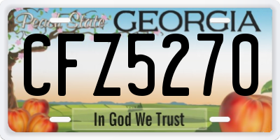GA license plate CFZ5270