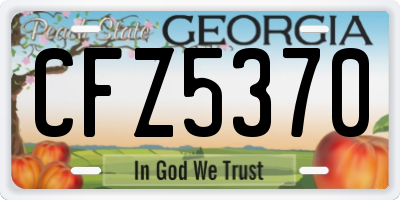 GA license plate CFZ5370