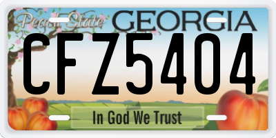 GA license plate CFZ5404