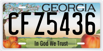 GA license plate CFZ5436
