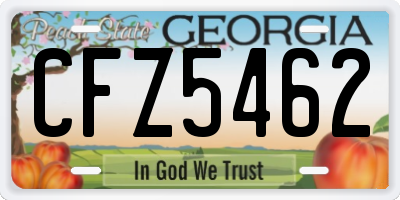 GA license plate CFZ5462