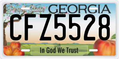 GA license plate CFZ5528