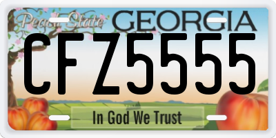 GA license plate CFZ5555
