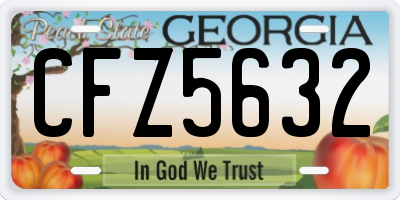 GA license plate CFZ5632