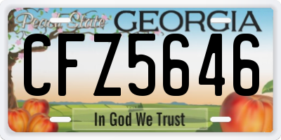 GA license plate CFZ5646