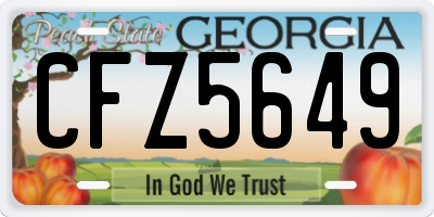 GA license plate CFZ5649