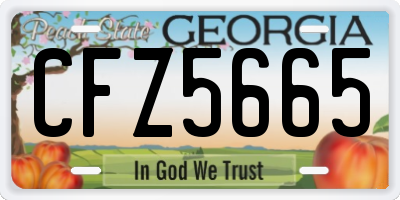 GA license plate CFZ5665