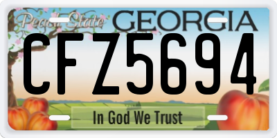 GA license plate CFZ5694