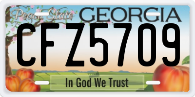 GA license plate CFZ5709