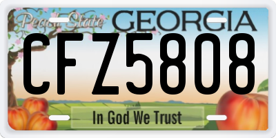 GA license plate CFZ5808