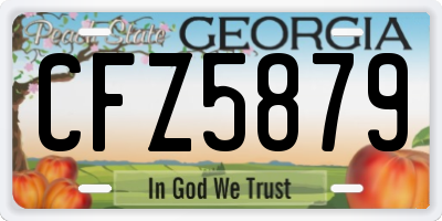 GA license plate CFZ5879