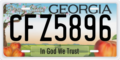 GA license plate CFZ5896