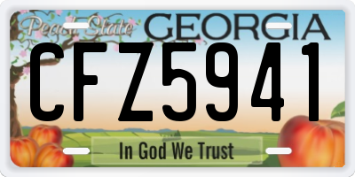 GA license plate CFZ5941