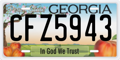 GA license plate CFZ5943