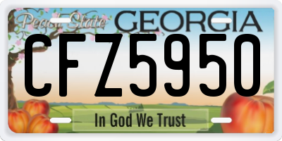 GA license plate CFZ5950