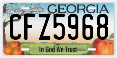 GA license plate CFZ5968