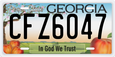 GA license plate CFZ6047