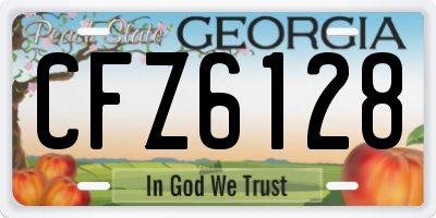 GA license plate CFZ6128