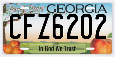 GA license plate CFZ6202