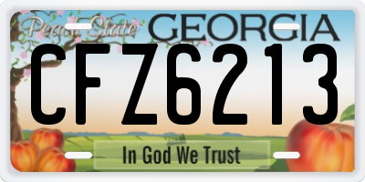 GA license plate CFZ6213