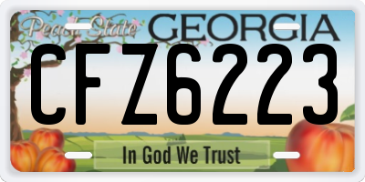 GA license plate CFZ6223