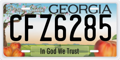 GA license plate CFZ6285