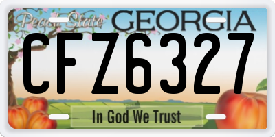 GA license plate CFZ6327