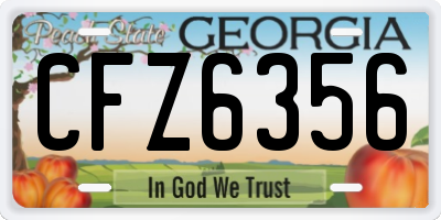GA license plate CFZ6356