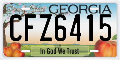 GA license plate CFZ6415