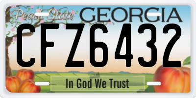 GA license plate CFZ6432