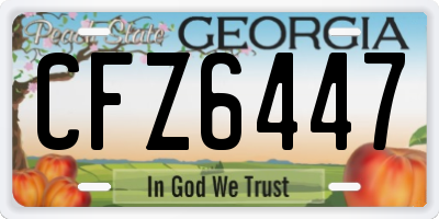 GA license plate CFZ6447