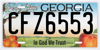 GA license plate CFZ6553