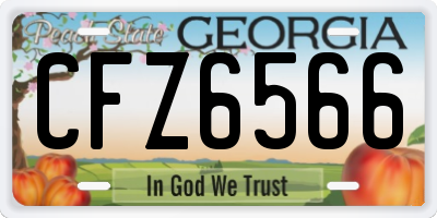GA license plate CFZ6566
