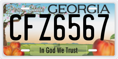 GA license plate CFZ6567