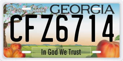 GA license plate CFZ6714