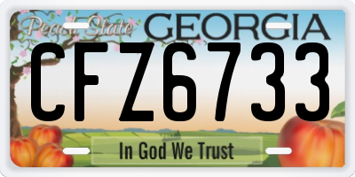 GA license plate CFZ6733