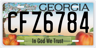 GA license plate CFZ6784