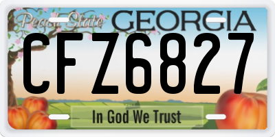 GA license plate CFZ6827