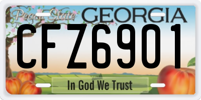 GA license plate CFZ6901